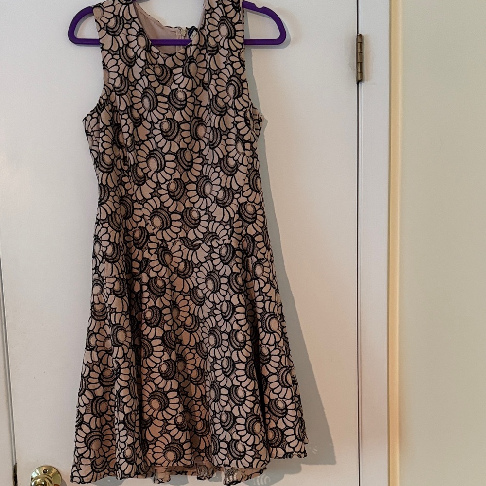 Tommy Hilfiger Black and Cream Patterned Mini Dress